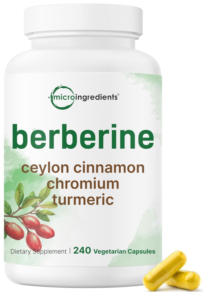 Micro Ingredients Berberine with Ceylon Cinnamon, 240 240 Count (Pack of 1)