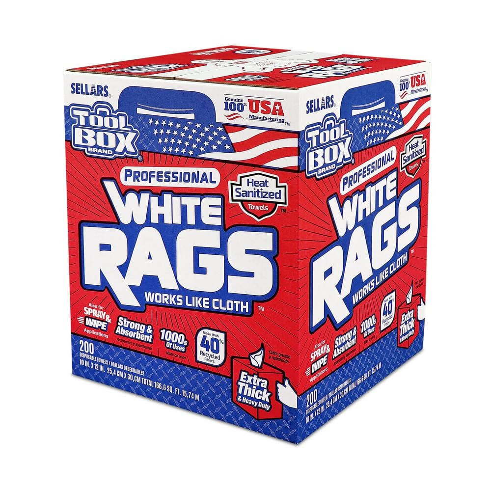Toolbox Brand Professional White Rags A Box of Cleaning White Rags 200 Count NEW gallery
