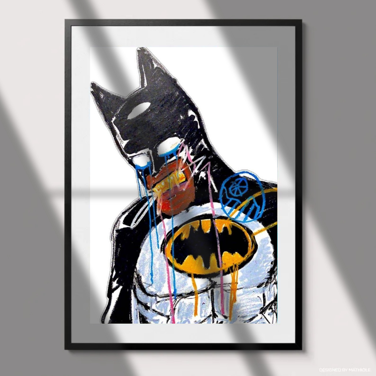 Batman Abstract Art Poster Basquiat Style Comic Drip Superhero Wall Decor gallery