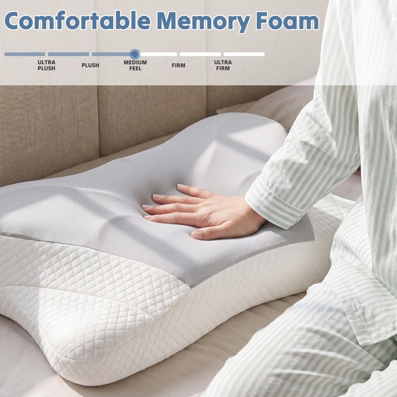 Ergonomic Cervical Memory Foam Neck Pillow Cooling Orthopedic Support Queen gallery