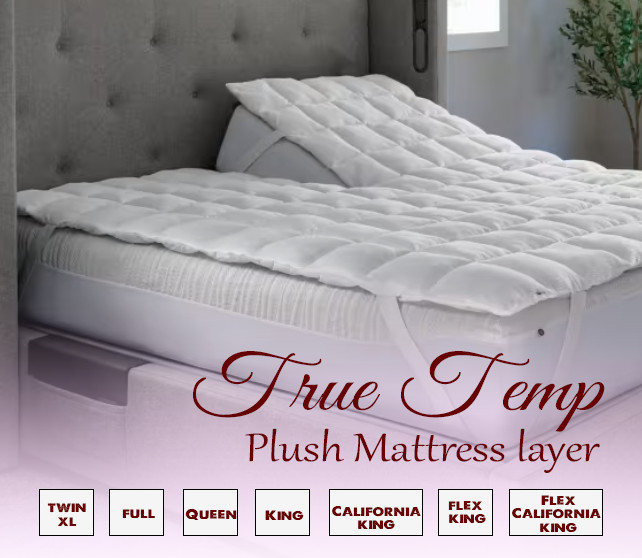 True Temp Plush Mattress Layer Cooling Comfort Bed Topper Sleep Support gallery