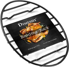 Roasting Rack, Black with Integrated Feet, Enamel Finished, Nonstick, (10”x6.5”)