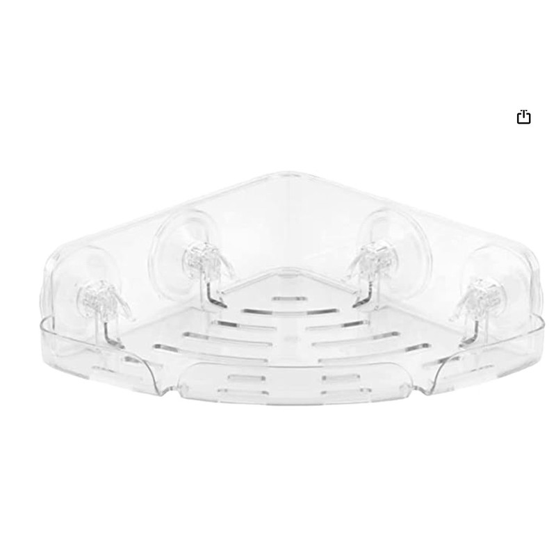 Clever Container Clear Corner Shelf Suction Cups PET Holds 11 Pounds 10Wx3Hx10D gallery