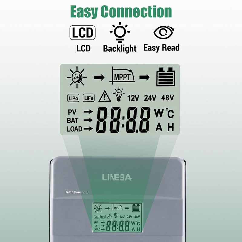 Solar Panel 100A MPPT Battery Charge Controller 12V/24V/36V/48V LCD Regulator gallery