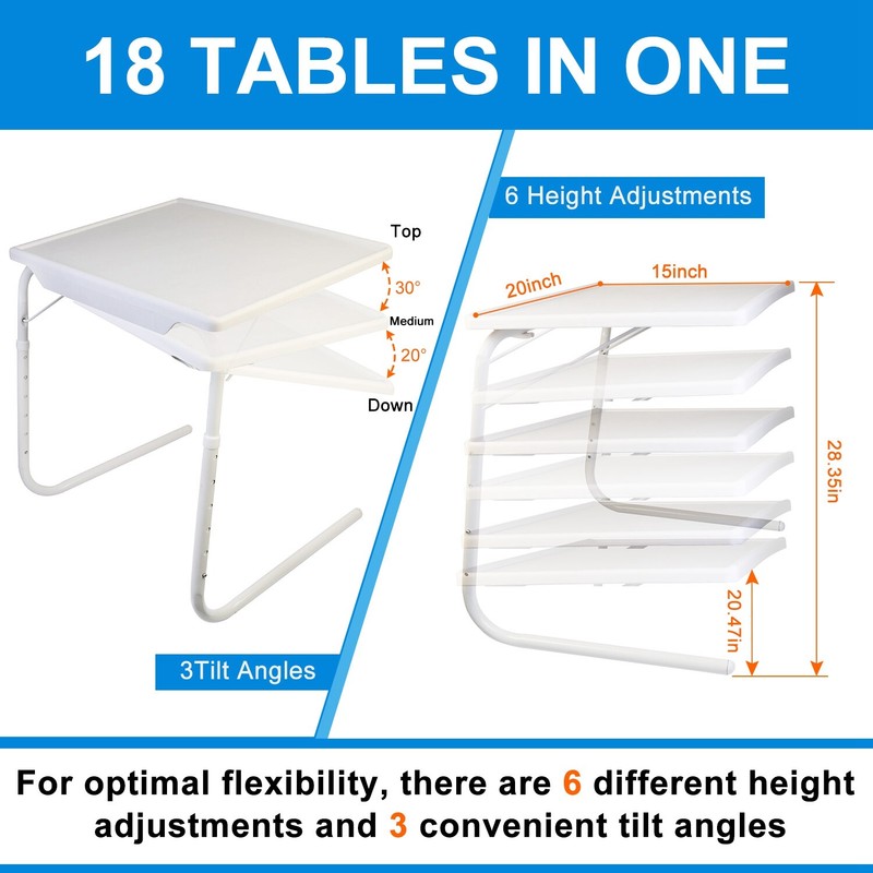Adjustable Portable Folding Table Desk Smart TV Tray Laptop PC Dinner Bed Mate gallery