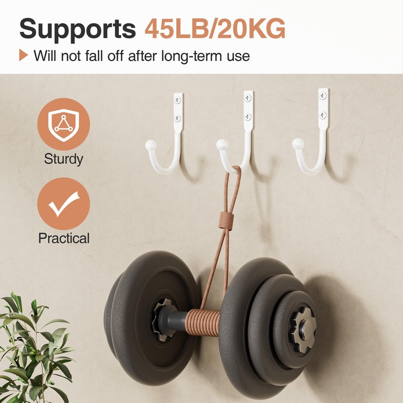 6 Pack Wall Hooks，Metal Hooks Hold up to 45 Lbs，Hooks Wall Mount for Hanging ... gallery
