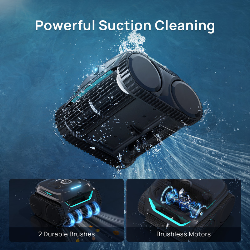 WYBOT C2 Vision Pool Robot Vacuum, Debris Detection with AI Camera,8-in-1 Master gallery