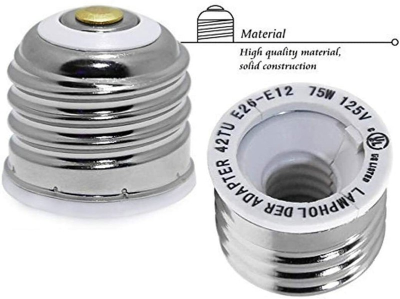 10-Pack E26/E27 to E12 Adapter, Standard Light Bulb to Candelabra Base Socket gallery