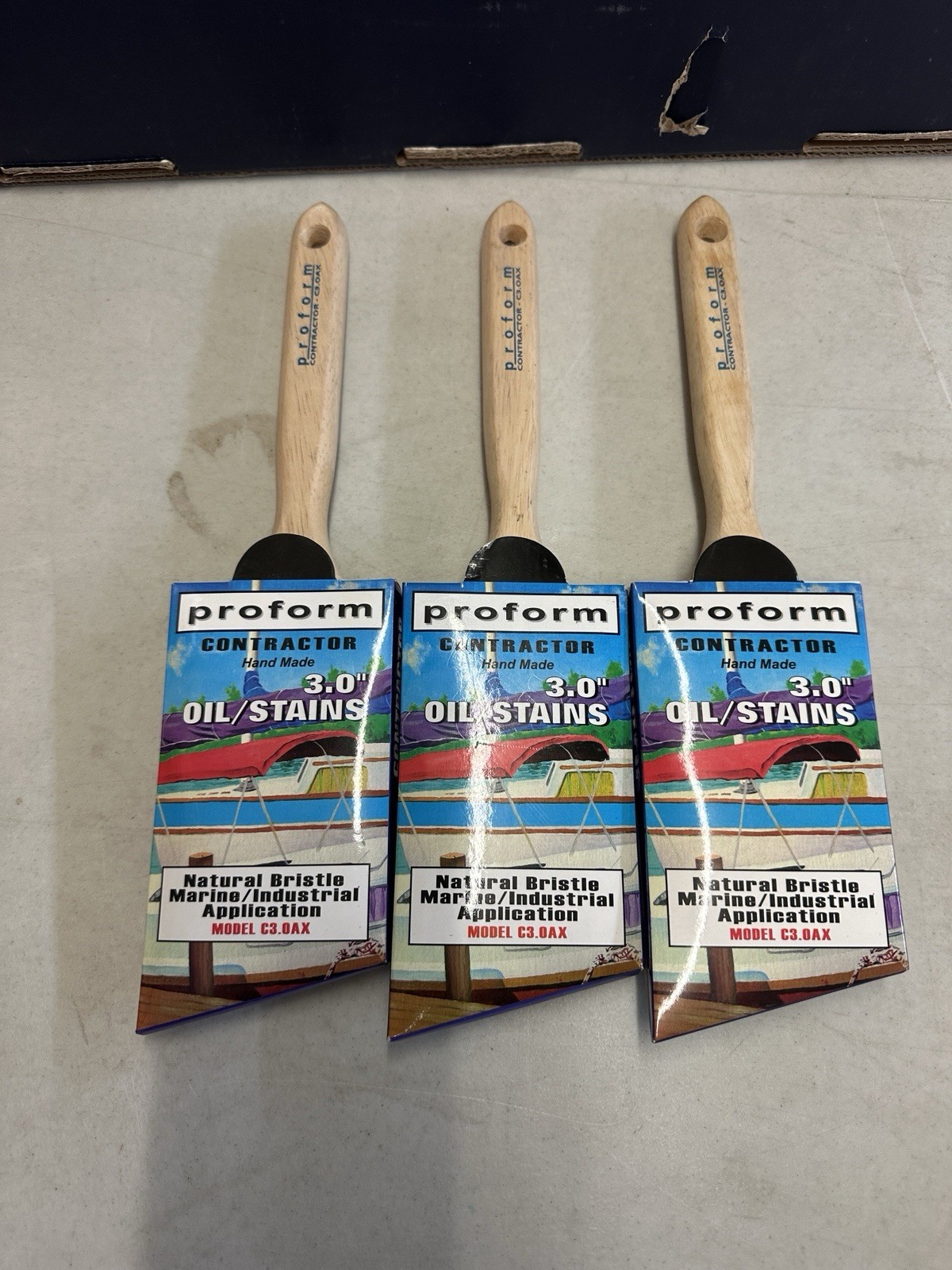 3 Proform Contractor 3.0" Oil/Stains Angled Paint Brush Natural Bristle C3.0AX gallery