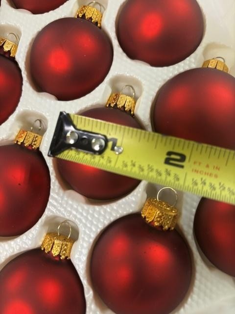 Sparkling Creations Red Glass Christmas Ornaments Set Of 12 Small Round Baubles gallery