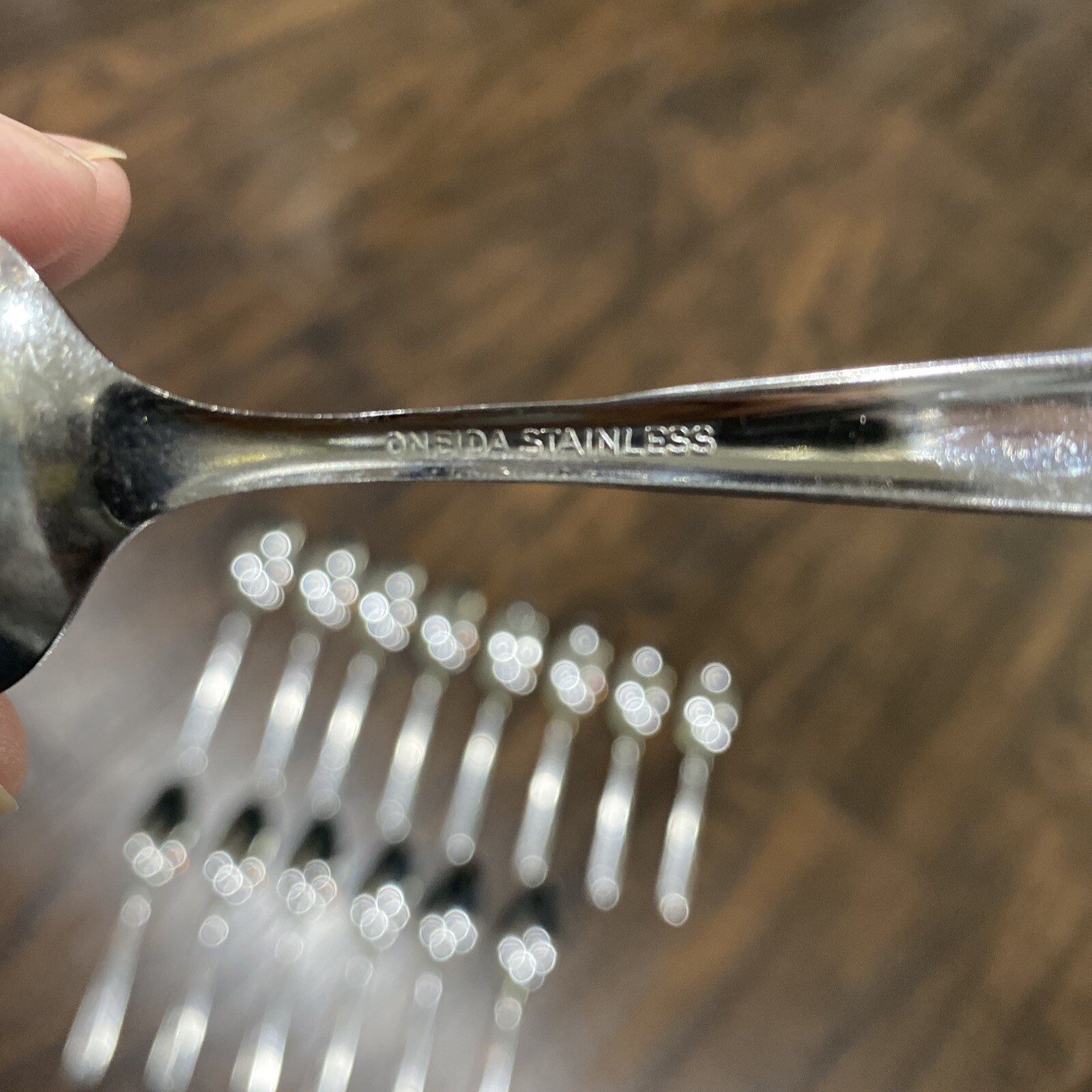 Oneida stainless Flatware Desert Sand pattern Lot Of 15 Teaspoons 6” gallery