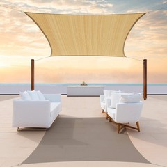 Colourtree Beige Custom Size Rectangle Sun Shade Sail Canopy Fabric Cover Patio