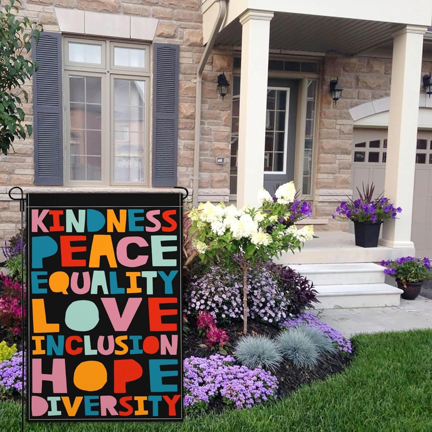 Kindness Peace Equality Love Inclusion Hope Diversity Garden Flag Pride Garden F gallery