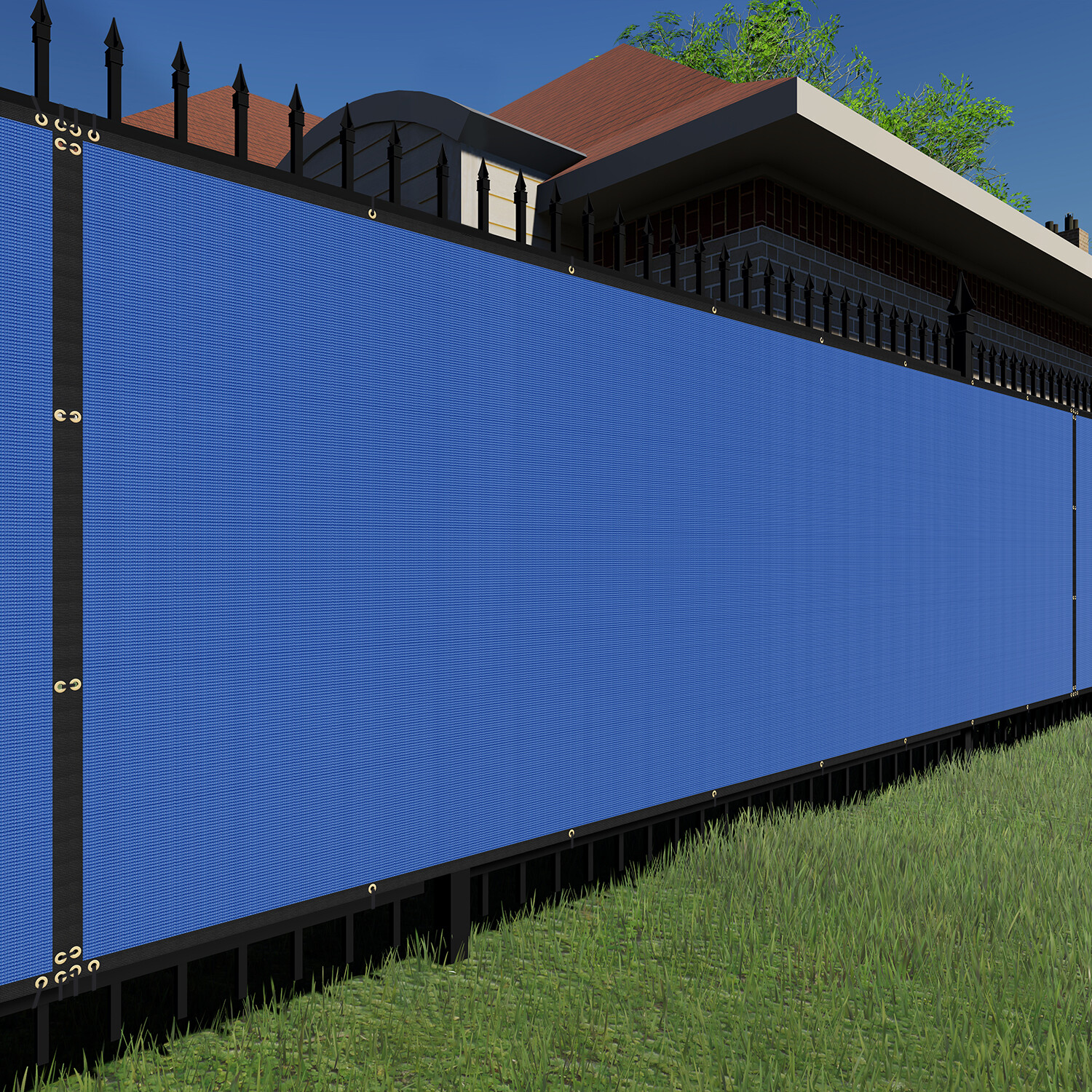9' Blue Privacy Fence Screen Windscreen Garden Yard Heavy Duty Shade Mesh Cover gallery