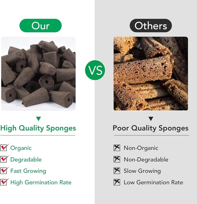 Grow Sponge Hydroponics Replacement Seed Starter Pods Plug Root Growth Kit gallery
