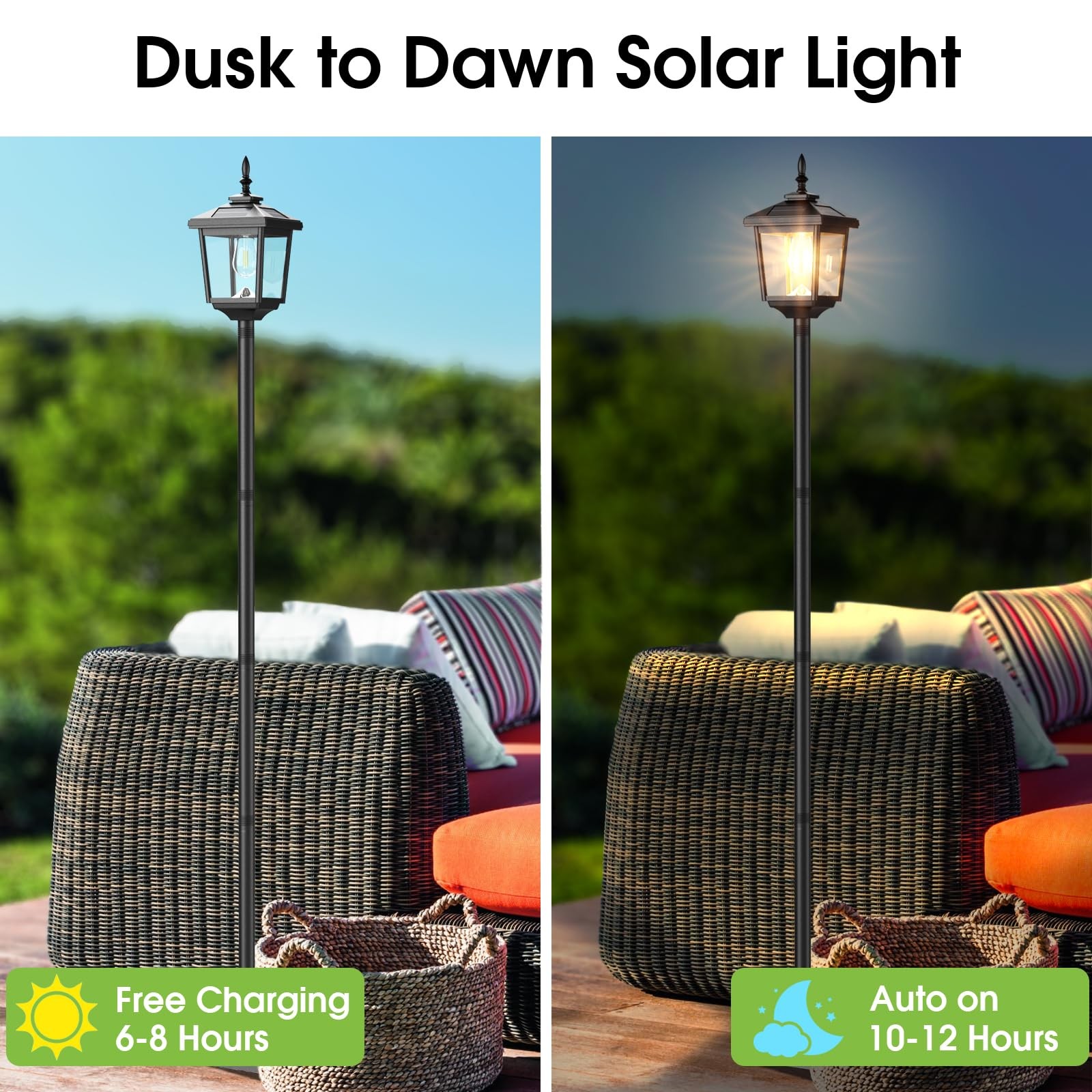 Greluna Solar Lamp Post Light Outdoor, Warm White, IP45 Waterproof Solar Post... gallery
