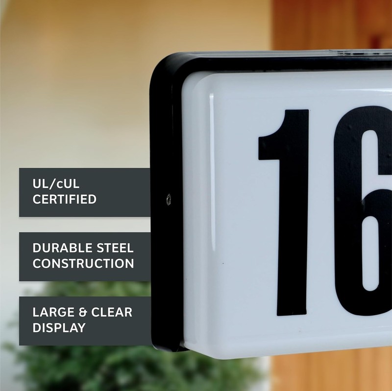 Customizable 10 Inch Lighted House Number Sign - Clear Backlit Address Display gallery