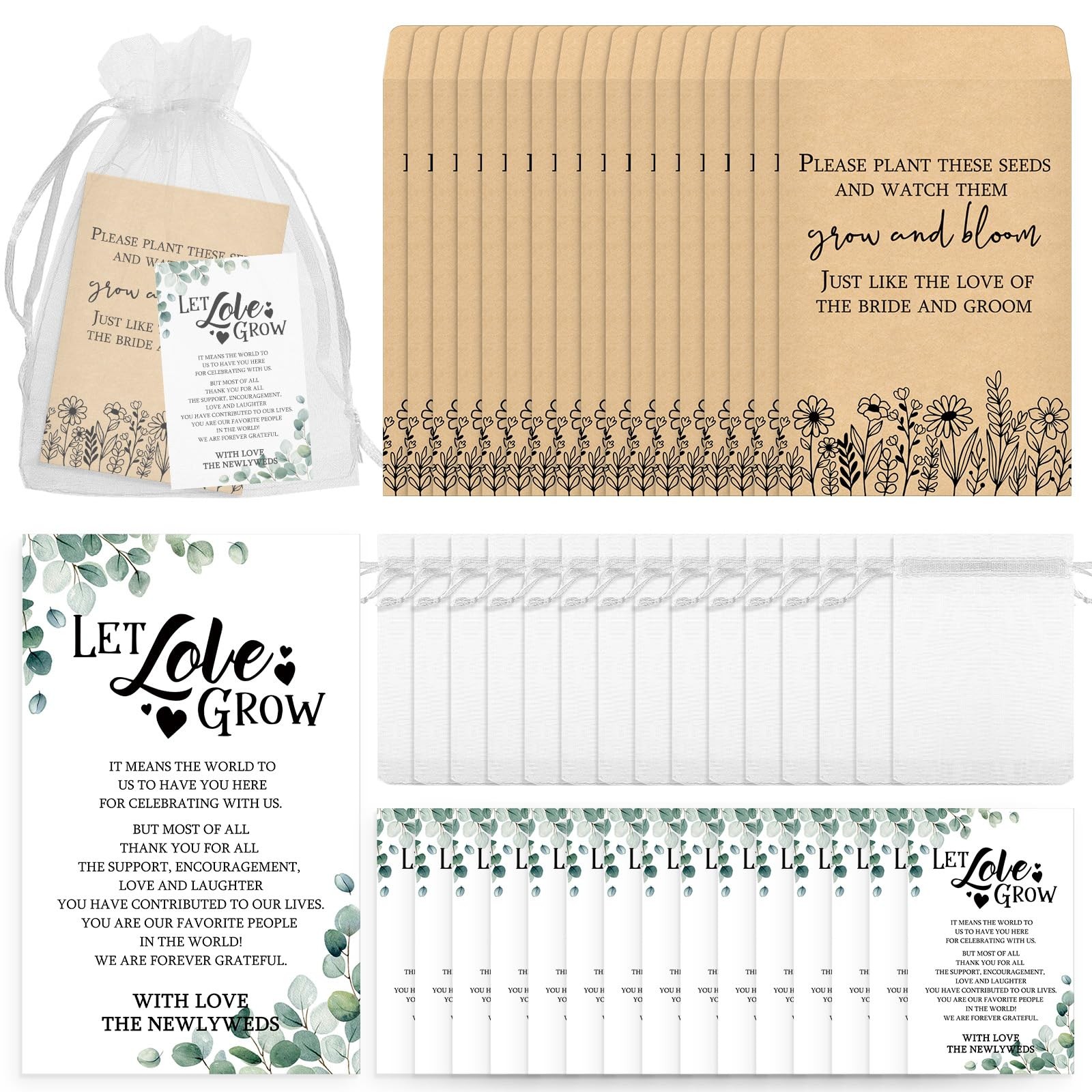 100 Set Wedding Favors for Guests Bulk Include 100 Pcs Self Adhesive Seed Pac... gallery