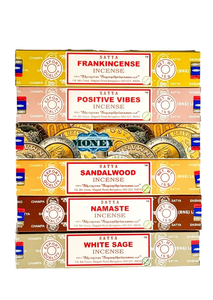 Satya Sai Baba Assorted 6 Boxes Incense Sticks - Total 90 gm - Sampler #3