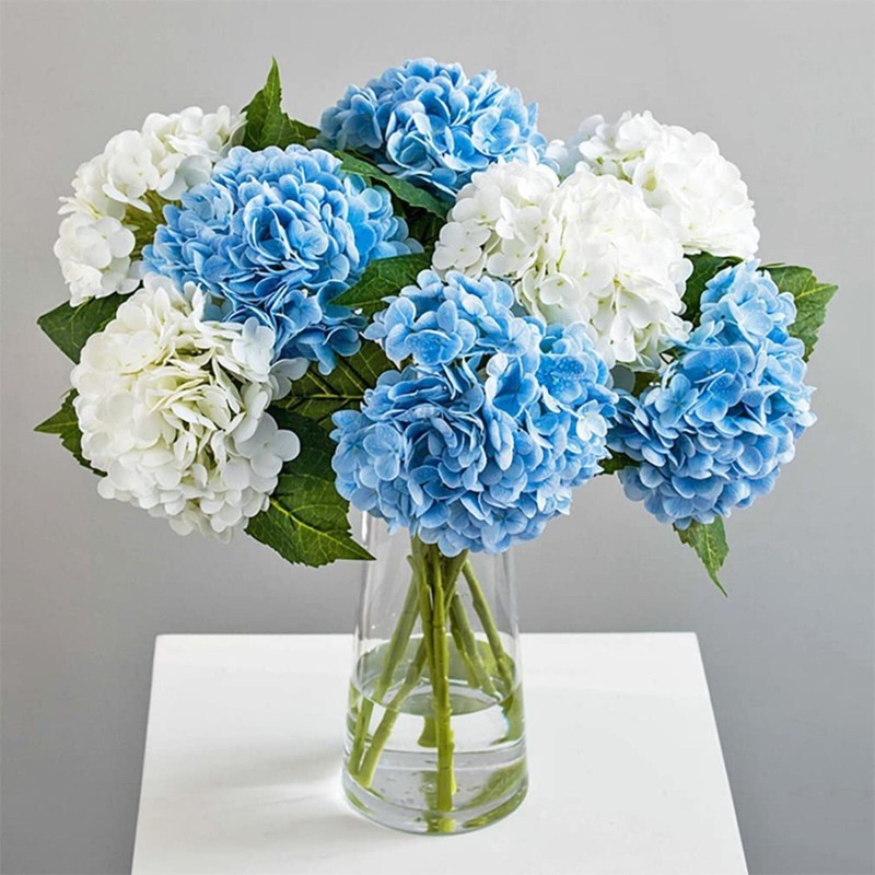 3pcs 25in Artificial Realistic Hydrangea Flowers 3D Real Touch 25in Extra Long gallery