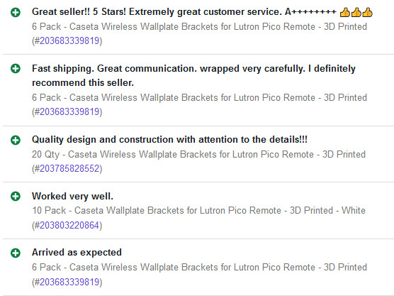 6 Pack - Bulk Wallplate Brackets for Lutron Pico Remote - Lifetime Warranty!! gallery