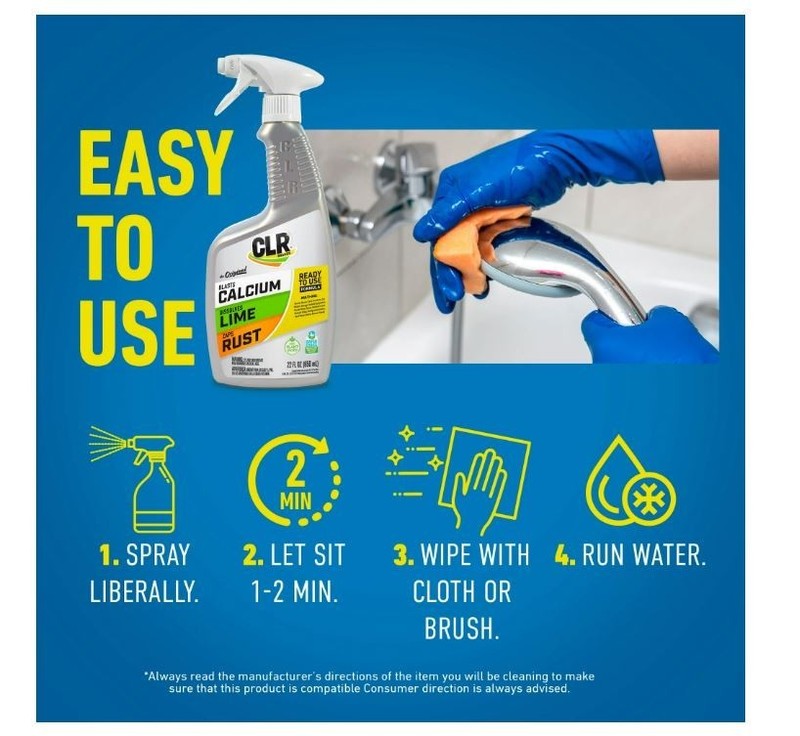 CLR Calcium Lime and Rust Remover EPA Safer Choice 22 oz Spray (2 Pack) gallery