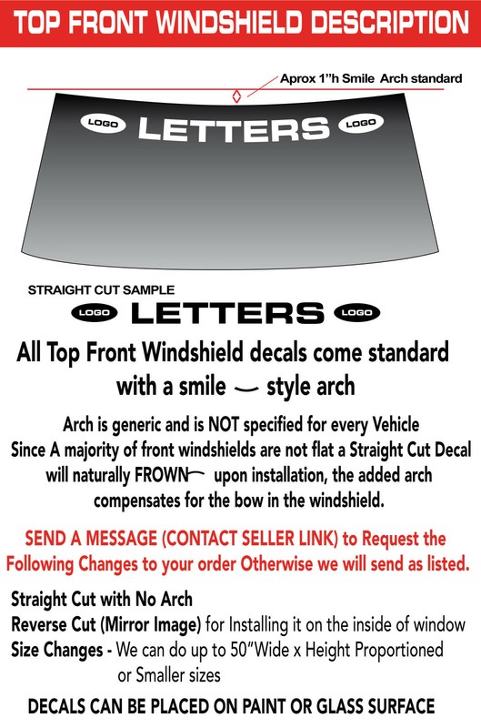 CHRYSLER 300C WINDSHIELD DECAL STICKER 44"w x 3"h ANY 1 COLOR gallery