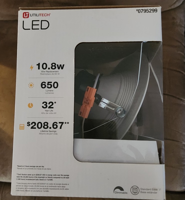 UTILITECH LED 5"-6" RECESSED DOWNLIGHT INDOOR/SOFT WHITE ENERGY STAR gallery