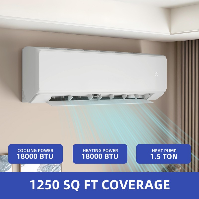 18000 BTU Mini Split Air Conditioner Heat Pump System 208-230V Ductless AC Cool gallery