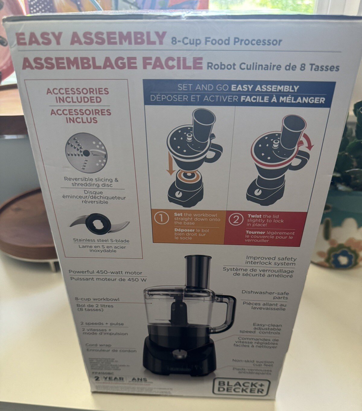 Black+Decker Easy Assembly 8-Cup Food Processor 5 Blades FP4150BC New Sealed gallery