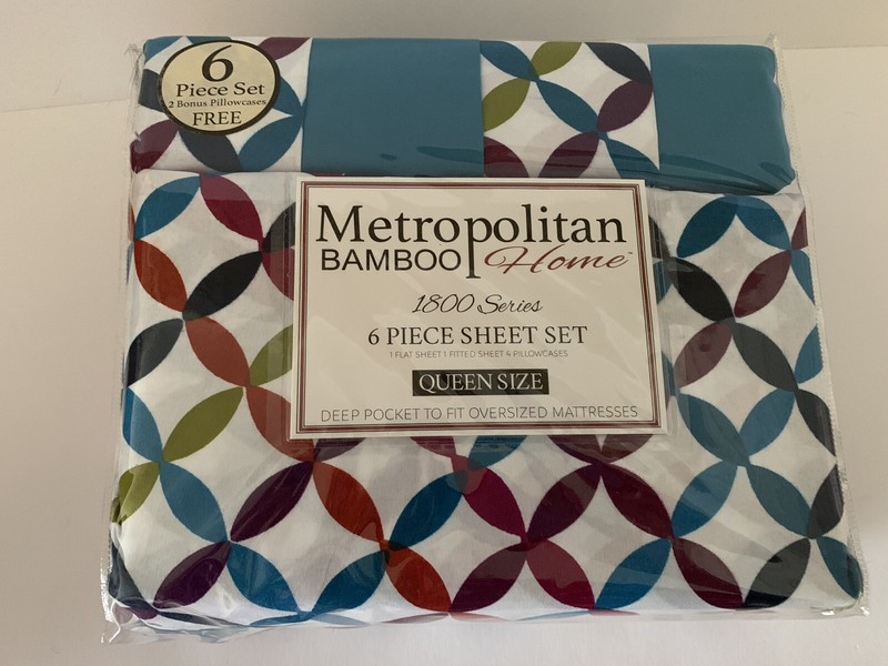 Queen Six Piece Sheet Set 1800 Deep Pocket Geometry gallery