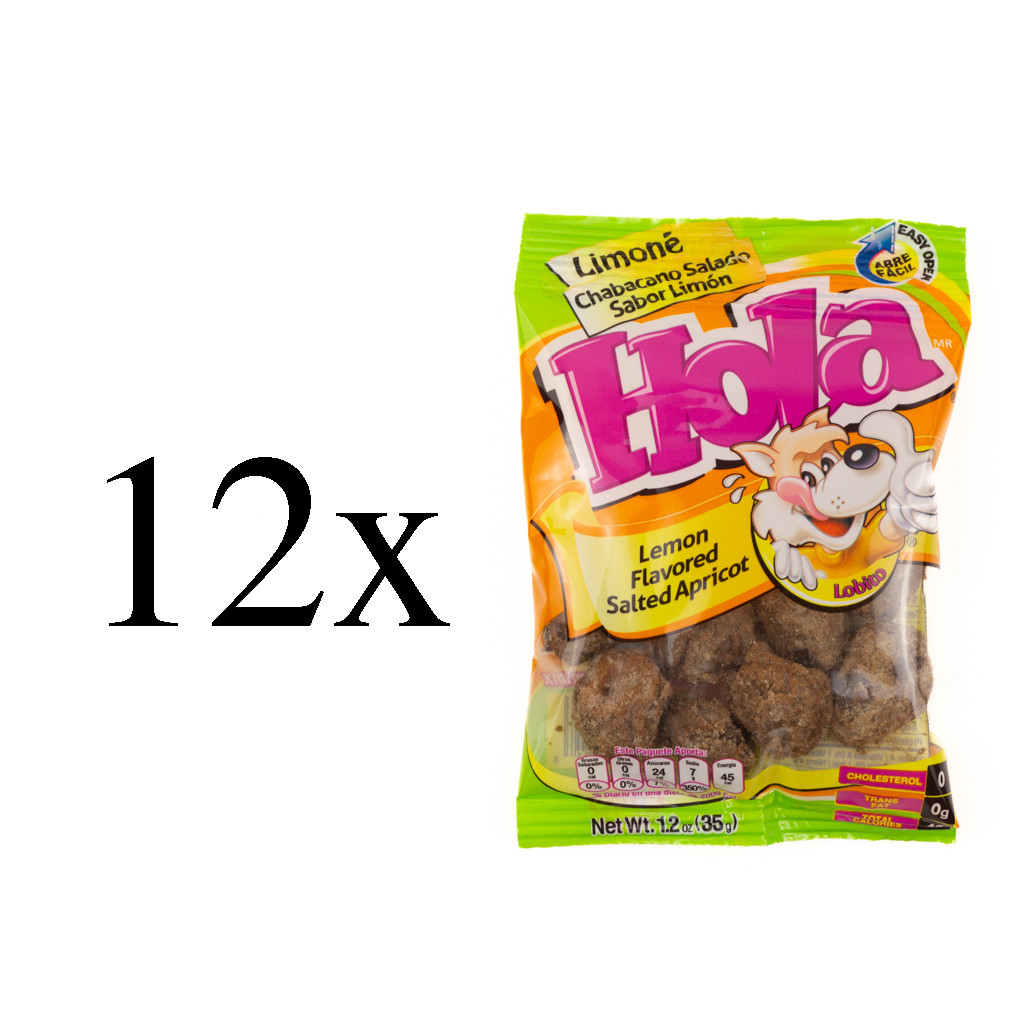 Hola Saladitos Mexican Candy Salted Apricot Lemon Flavored 1.2oz Each 12 Pieces gallery