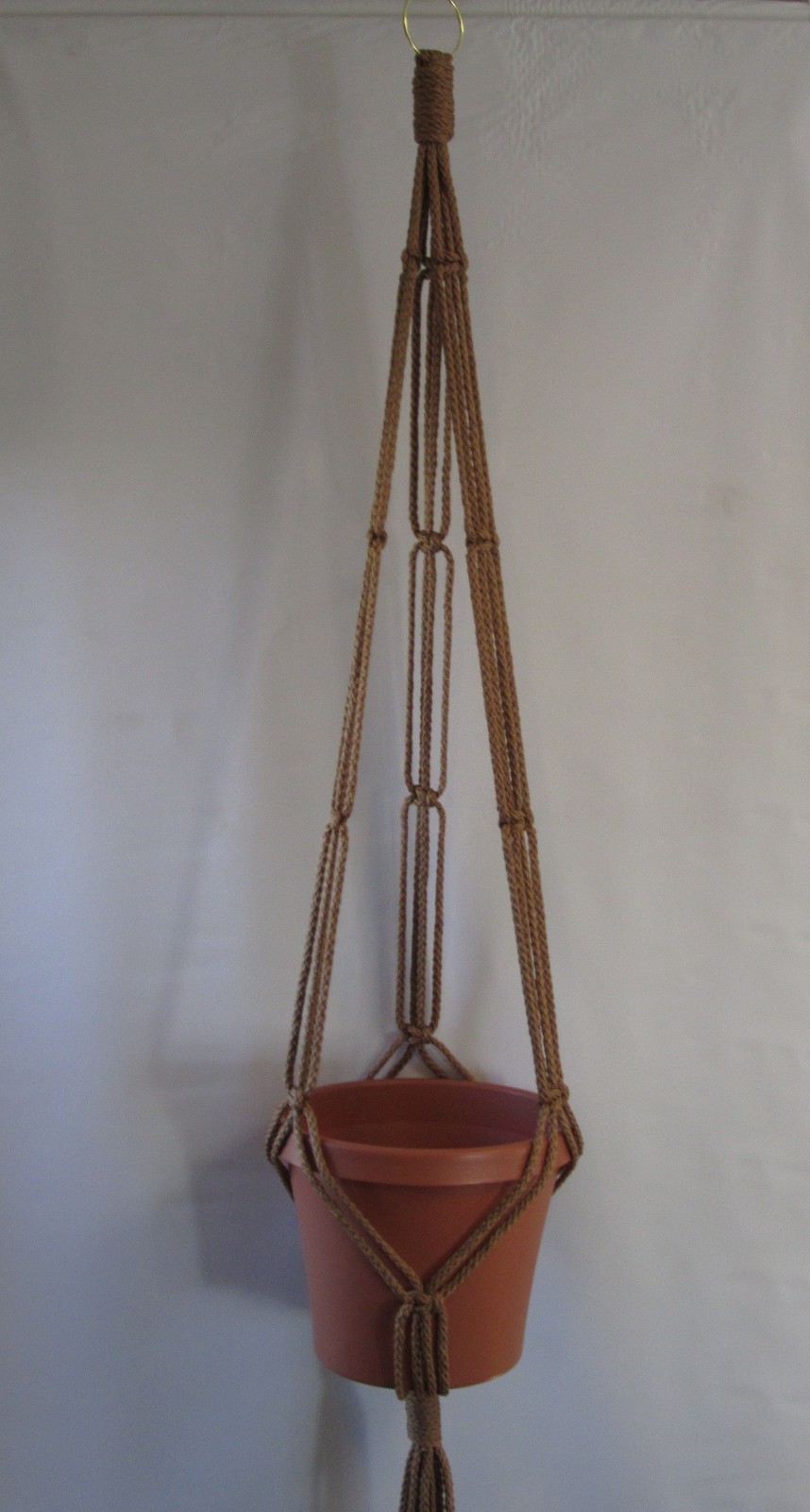 MACRAME PLANT HANGER 43 inch SIMPLE 3 ARM 6mm Sand - CHOOSE COLOR gallery