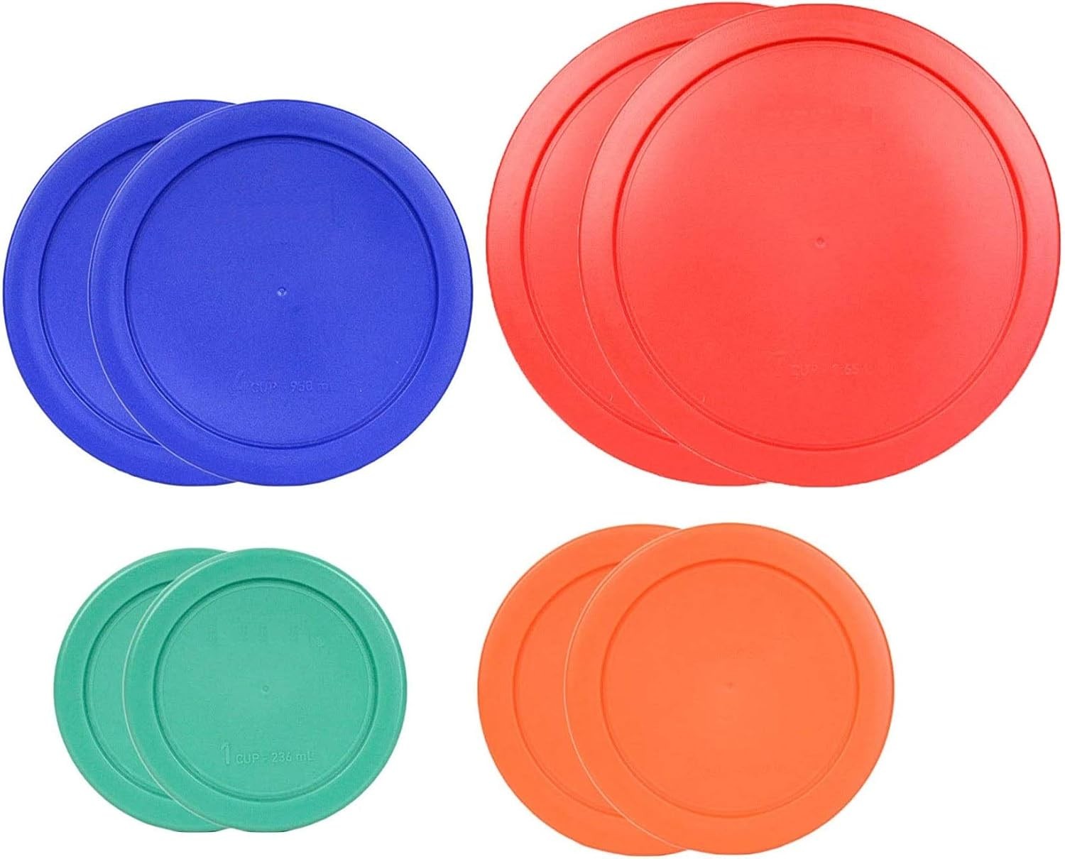 1 2 4 & 7 Cup Green Orange Blue Red Replacement Lids/Covers Anchor Hocking & gallery
