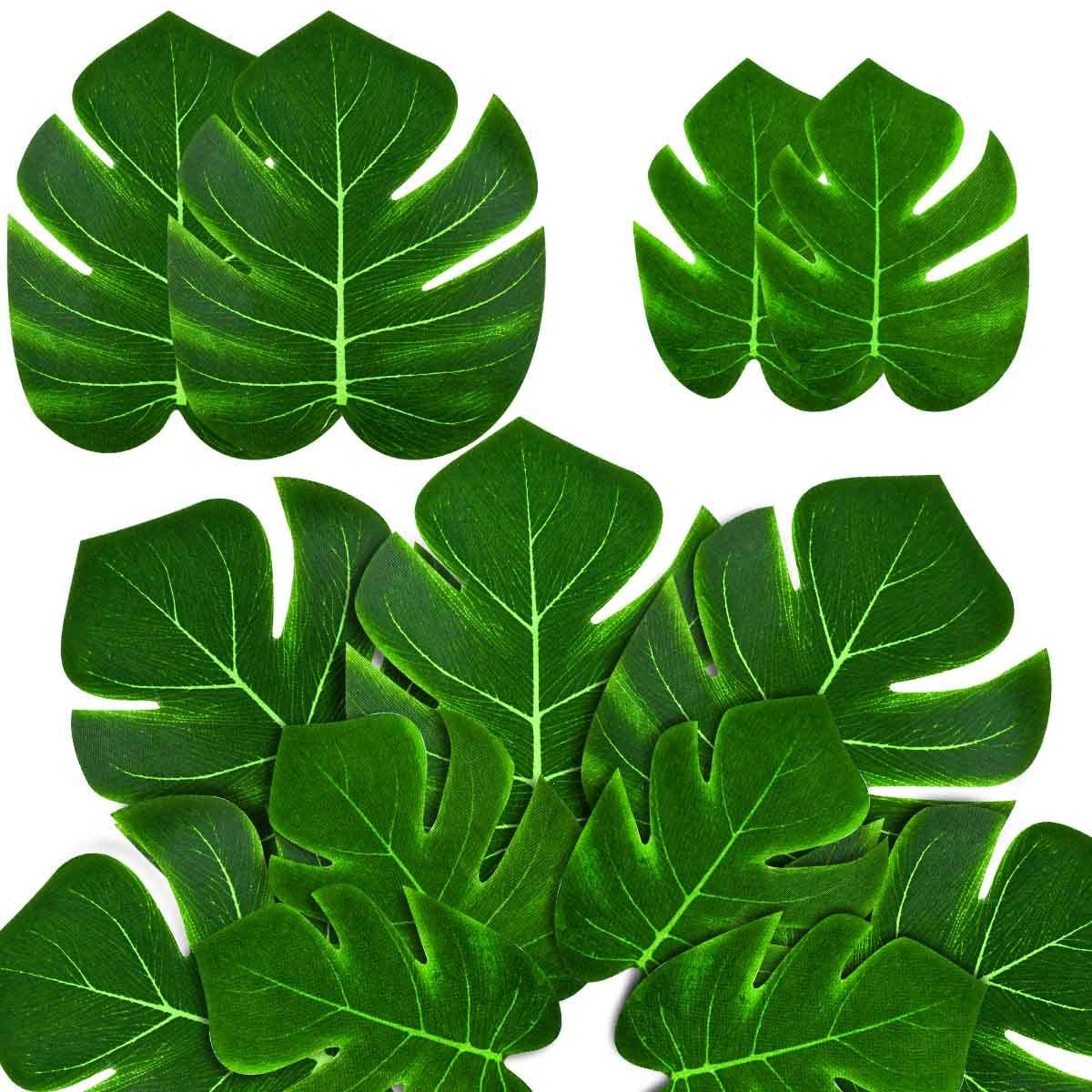 36 Pieces Artificial Tropical Palm Leaves for Jungle Safari Beach Hawaiian Luau gallery