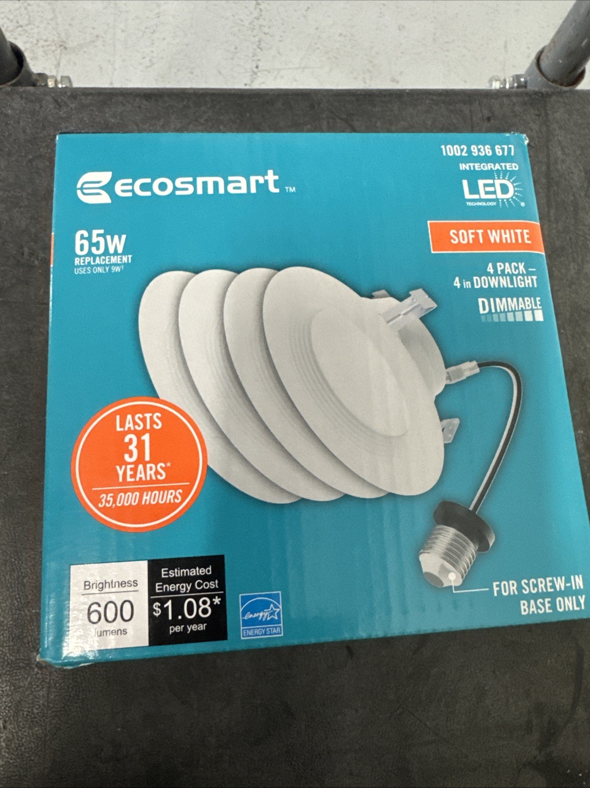 Ecosmart 65w 4" Downlight Dimmable Soft White Screw-in Base (Pack of 4) gallery