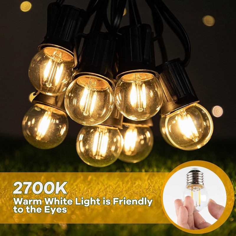 2 Pcs E26 G40 LED Bulbs - 1W Warm White Lighting Equiv. to 10W Incandescent gallery