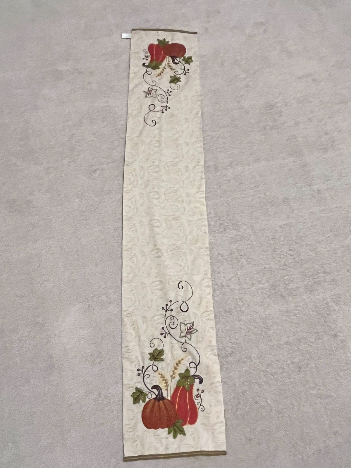 12"x 70" Fall Autumn Pumpkin Embroidered Polyester Table Runner Thanksgiving gallery