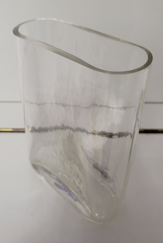 RECTANGULAR CLEAR GLASS VASE ROUNDED EDGES 6.25 BY 5.5 BY 3 INCHES gallery