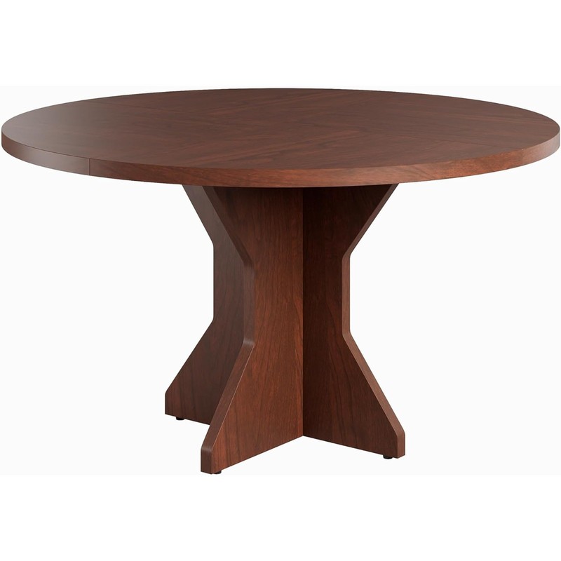 47In Round Dining Table Kitchen Table for 4 to 6 People with Wood Pedestal Base gallery