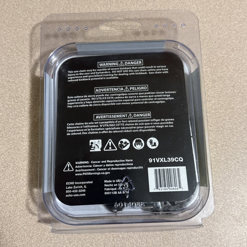 Echo 10" Saw Chain Replacement Genuine 91VXL39CQ 3/8" LP NEW IN PACKAGE gallery