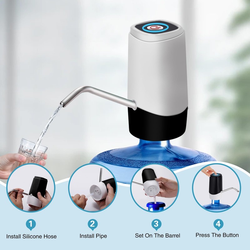 Automatic Drinking Water Jug Pump Rechargeable Water Dispenser for 5 Gallon gallery