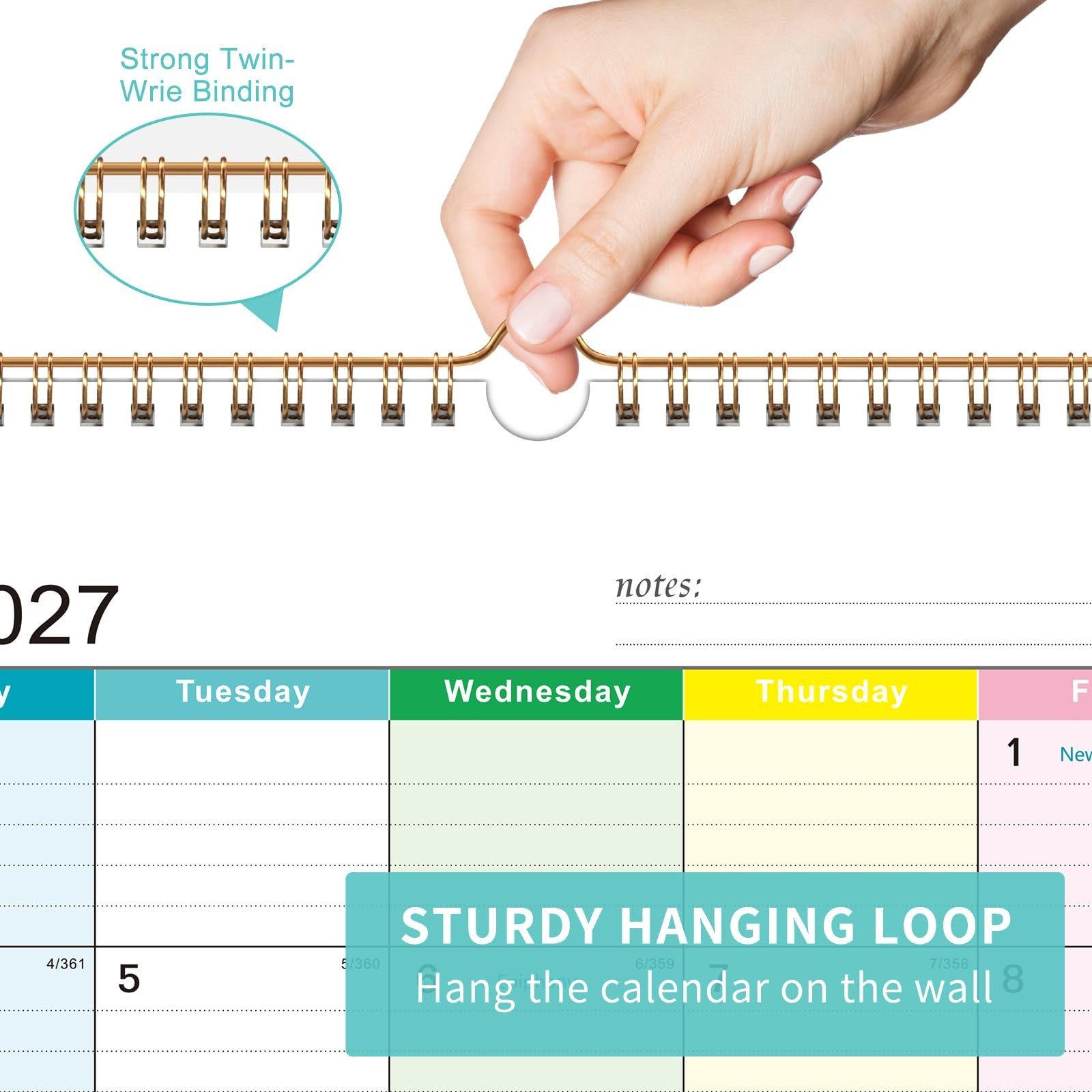 Wall Calendar 2026-2027, 18 Months Academic Calendar, July. 2026 - Dec 2027, ... gallery