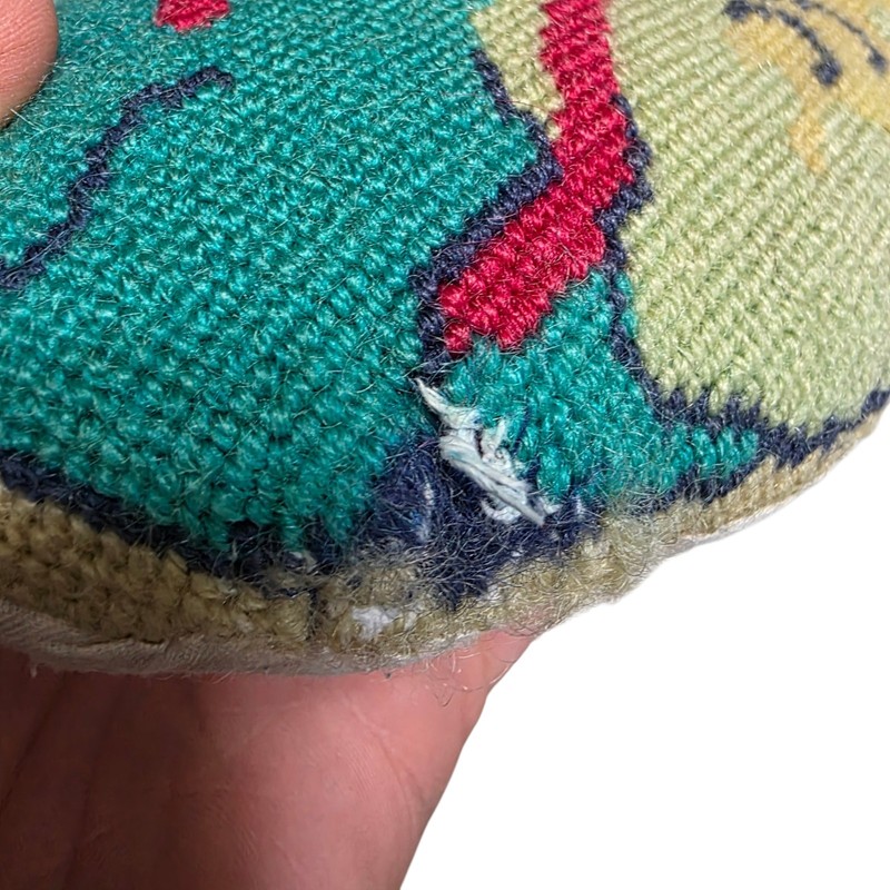 Vintage Fish Shaped Needlepoint Throw Pillow 21x9 Coastal Beach Cottage Decor gallery