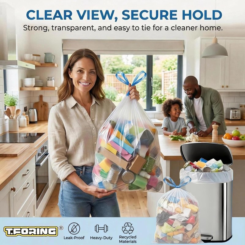 Kitchen 10 Gallon Trash Bag Drawstring,1.2 Mil,Unscented,120 Count gallery