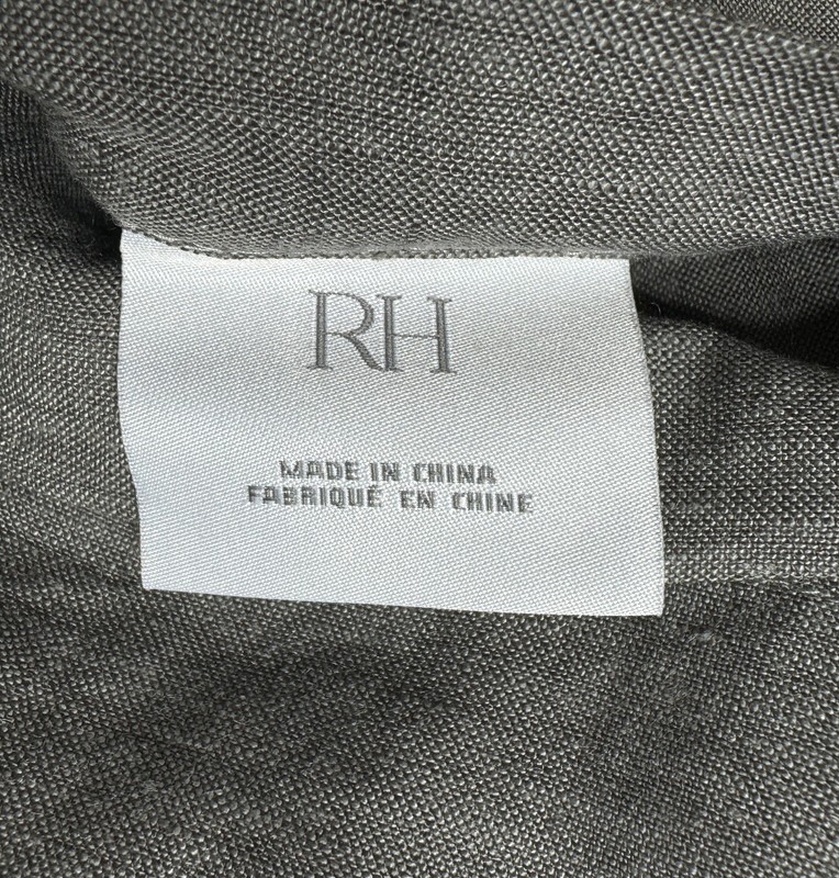 Restoration Hardware Stonewashed Belgian Flax Linen KING LOUNGER Sham Graphite gallery