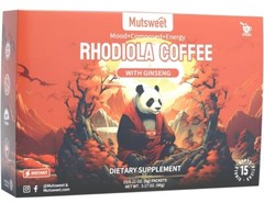 Two Boxes!!! Mutsweet Energizing Instant Coffee, Rhodiola & Ginseng, 15 Packets