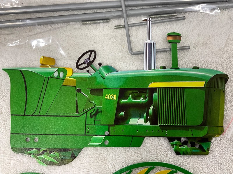 Garden Wind Spinner, John Deere 4020 Tractor Windmill Stake with Rotating Wheels gallery
