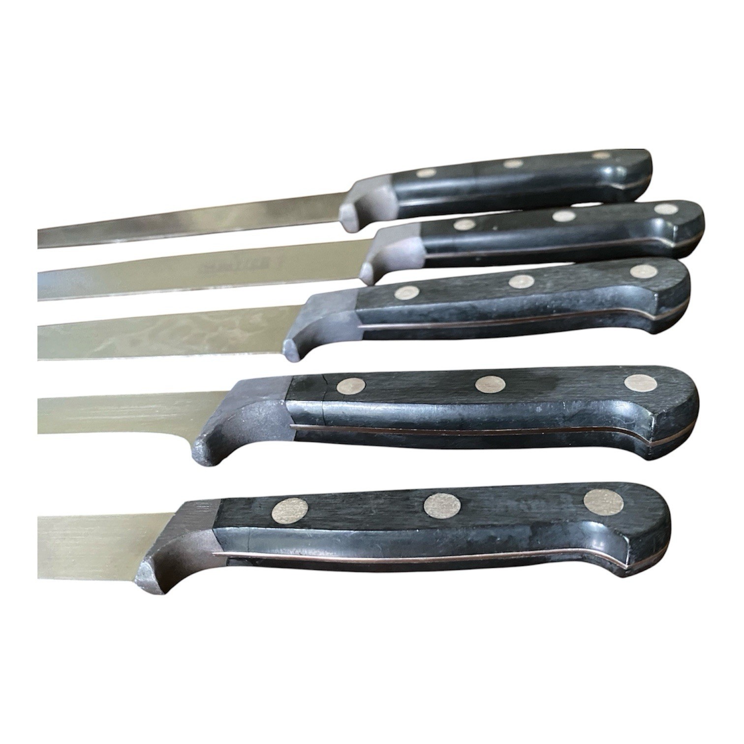 Vtg Sabatier Professional Chef Knife Set 5 Pc Stainless Steel Black Full Tang gallery