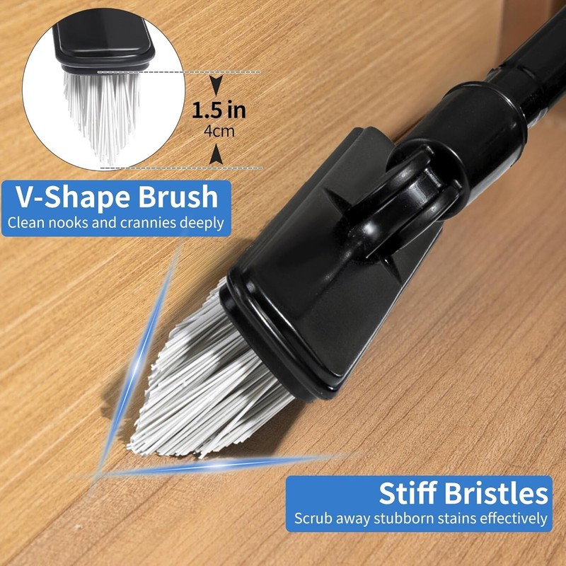 1 or 2 Pack Grout Brush with Long Handle 50 Inches, Swivel Floor Scrub Broom gallery